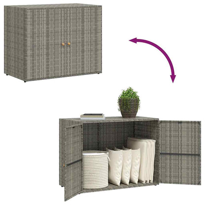 Gartenschrank Grau 100x55,5x80 cm Poly Rattan