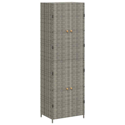 Gartenschrank Grau 59x40x180 cm Poly Rattan