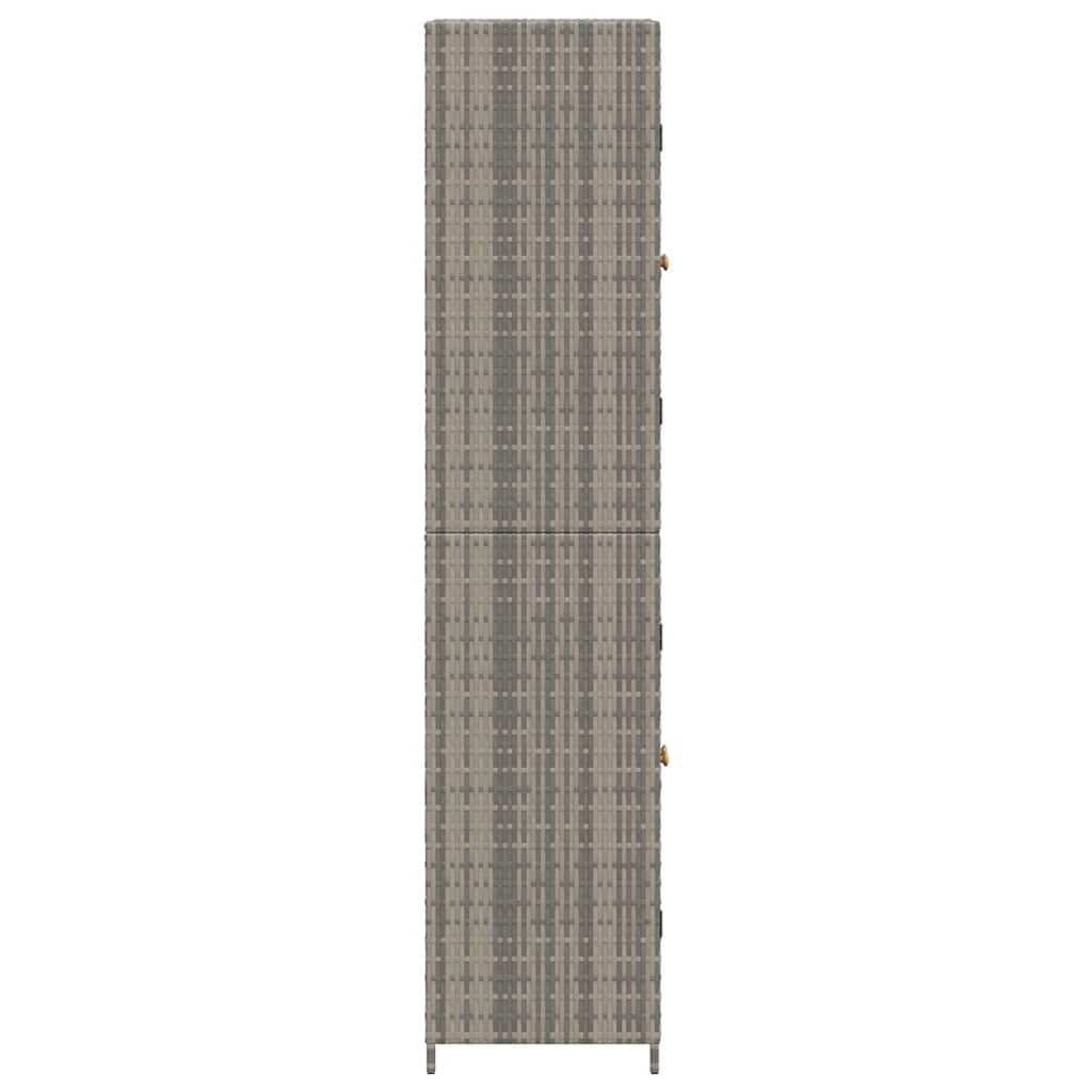 Gartenschrank Grau 59x40x180 cm Poly Rattan