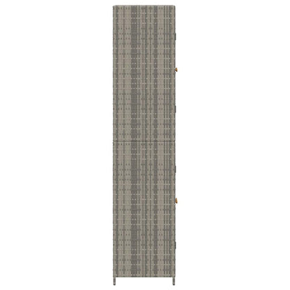 Gartenschrank Grau 59x40x180 cm Poly Rattan