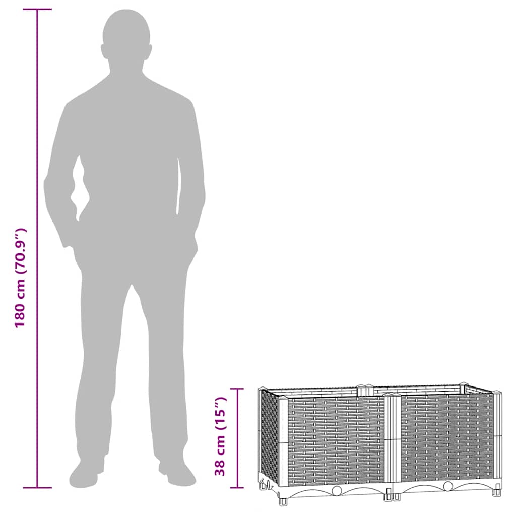 Hochbeet 80x40x38 cm Polypropylen
