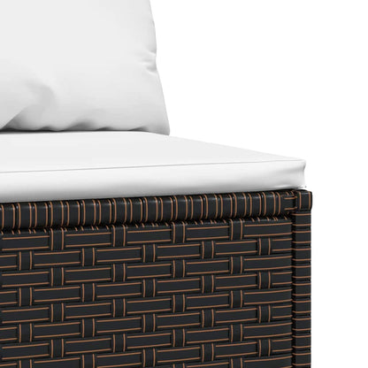 Garten-Mittelsofas mit Kissen 2 Stk. Braun Poly Rattan