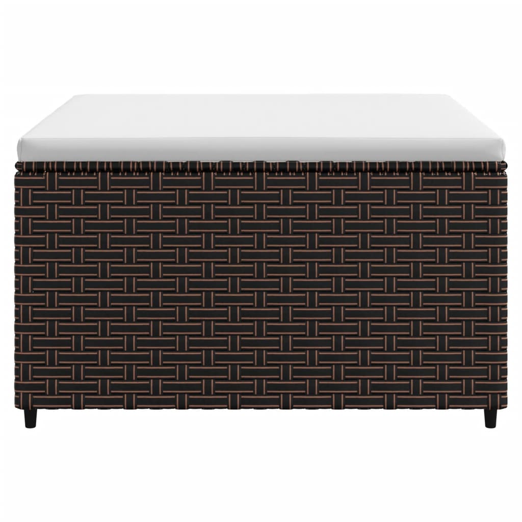 Gartenhocker mit Kissen 2 Stk. Braun Poly Rattan