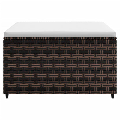 Gartenhocker mit Kissen 2 Stk. Braun Poly Rattan