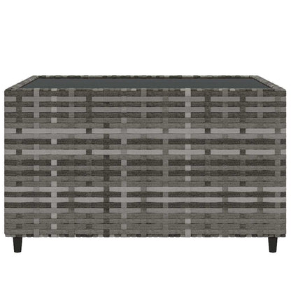 4-tlg. Garten-Lounge-Set mit Kissen Grau Poly Rattan