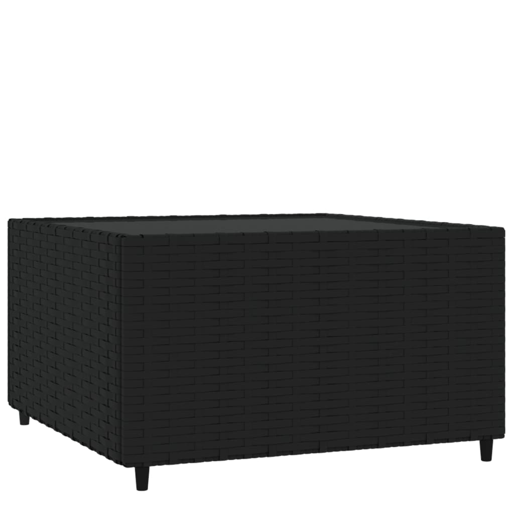 Garten-Couchtisch Quadratisch Schwarz 50x50x30 cm Poly Rattan