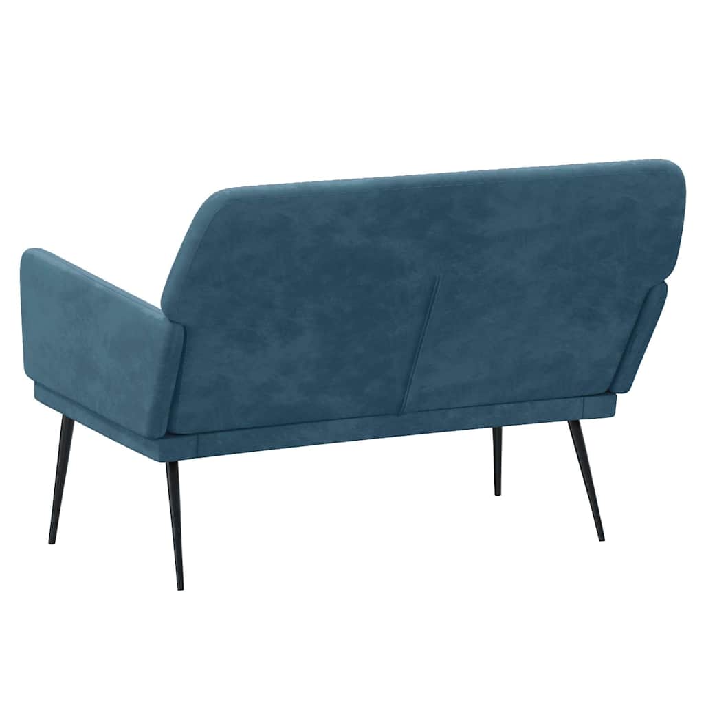 Sitzbank Blau 108x79x79 cm Samt