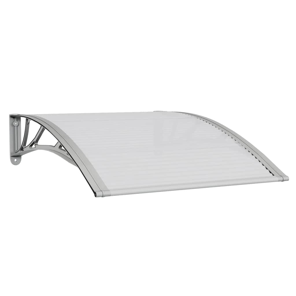 Türvordach Grau und Transparent 100x75 cm Polycarbonat