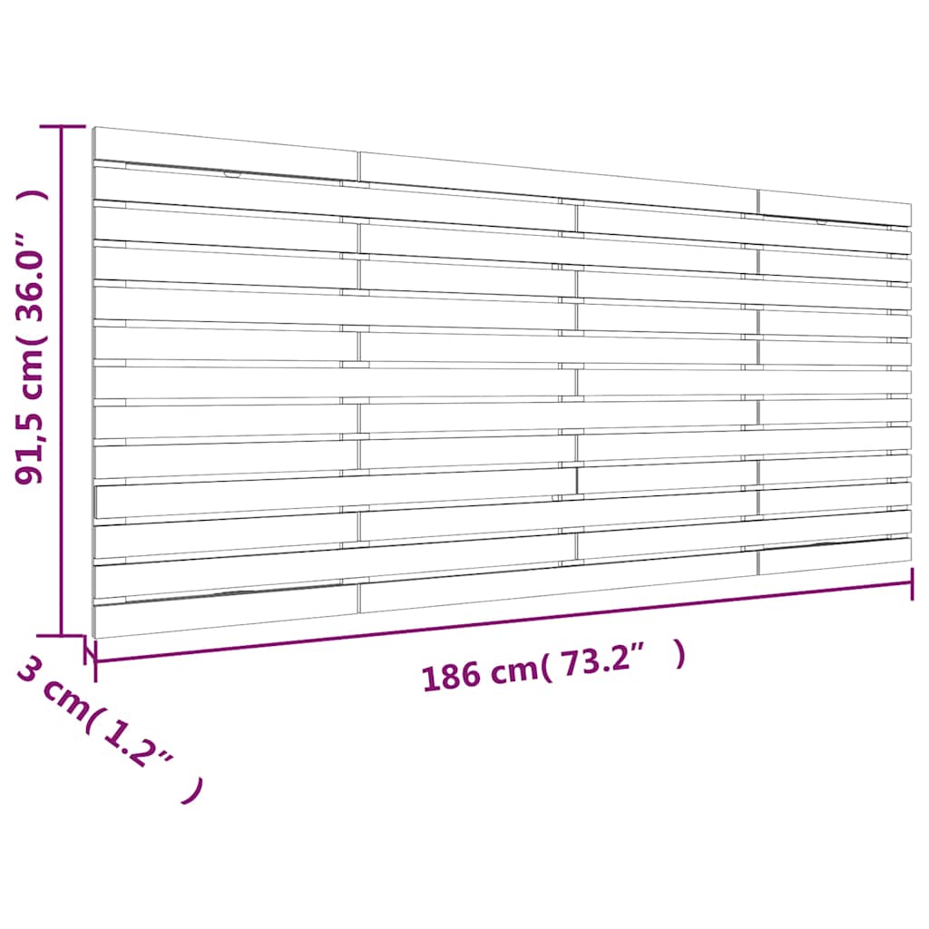 Wand-Kopfteil 186x3x91,5 cm Massivholz Kiefer