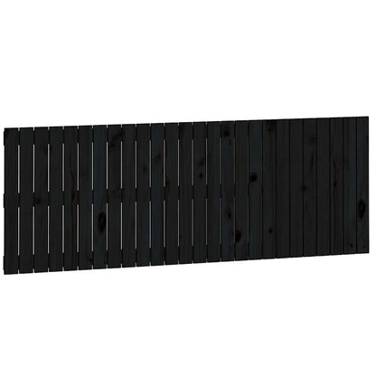 Wand-Kopfteil Schwarz 166x3x60 cm Massivholz Kiefer