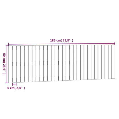 Wand-Kopfteil Grau 185x3x60 cm Massivholz Kiefer