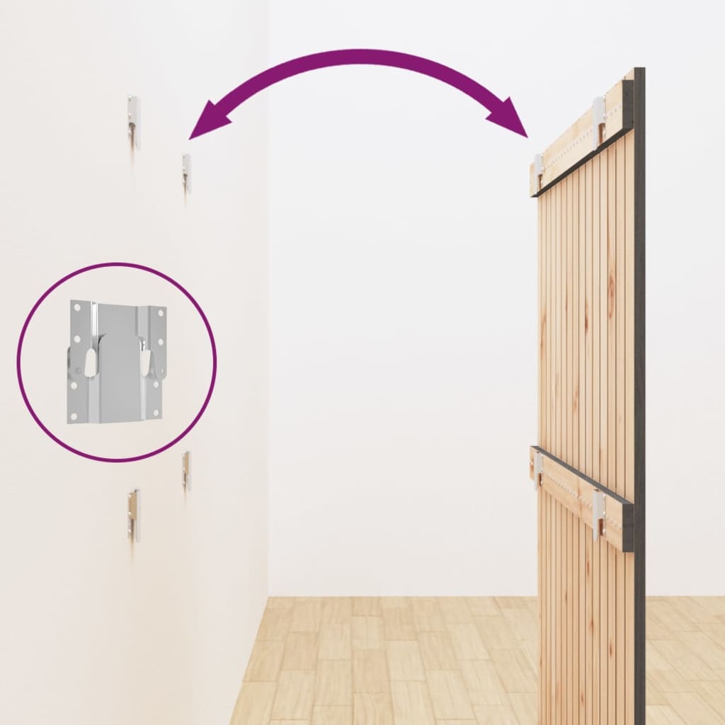 Wand-Kopfteil Grau 95,5x3x110 cm Massivholz Kiefer