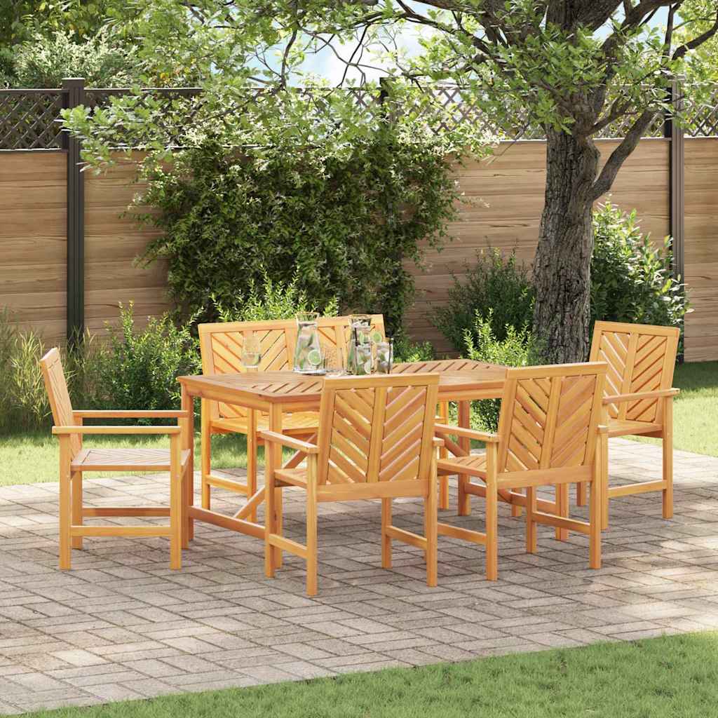 Garten Essgruppe 6 pcs Braun Massivholz Akazie