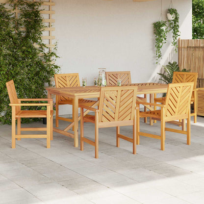 Garten Essgruppe 7 pcs Braun Massivholz Akazie