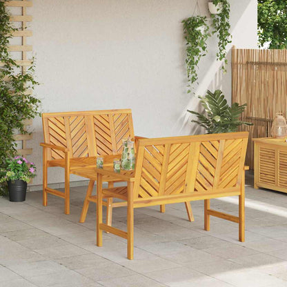 Garten-Lounge-Set 3 pcs Braun Massivholz Akazie