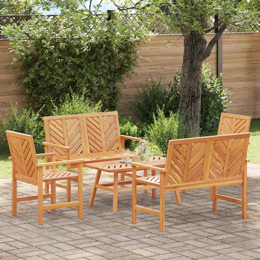 Garten-Lounge-Set 5 pcs Braun Massivholz Akazie