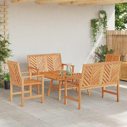 Garten-Lounge-Set 5 pcs Braun Massivholz Akazie