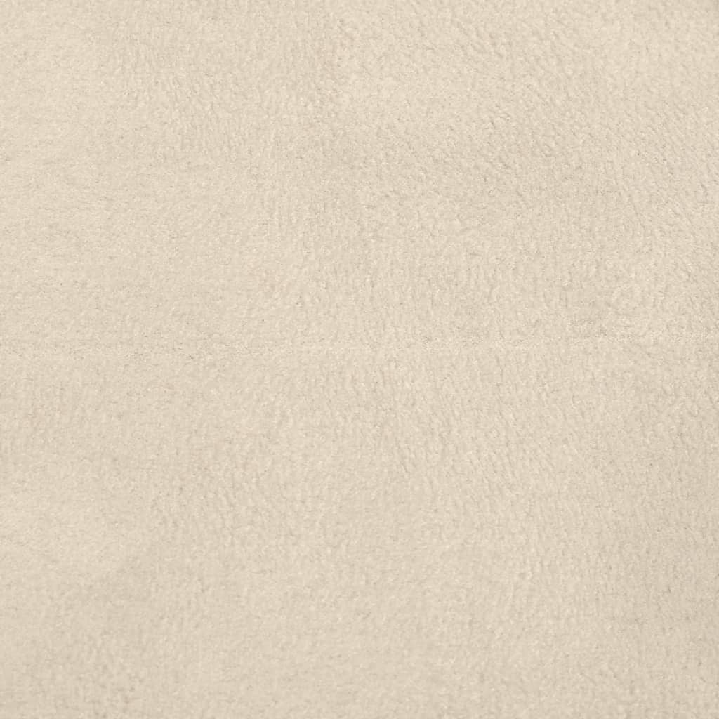 Schaukelsessel mit Hocker Gleitend Cremeweiß Stoff