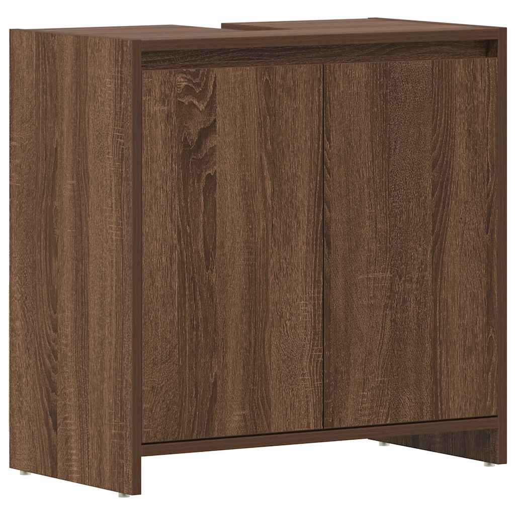 Badschrank Braun Eichen-Optik 60x33x61 cm Holzwerkstoff