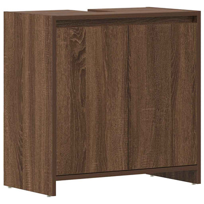 Badschrank Braun Eichen-Optik 60x33x61 cm Holzwerkstoff