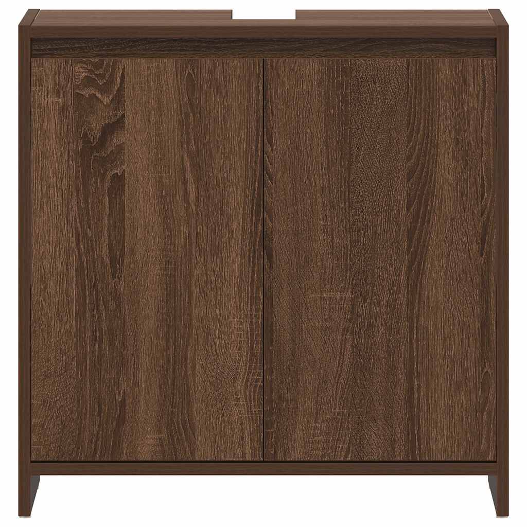 Badschrank Braun Eichen-Optik 60x33x61 cm Holzwerkstoff