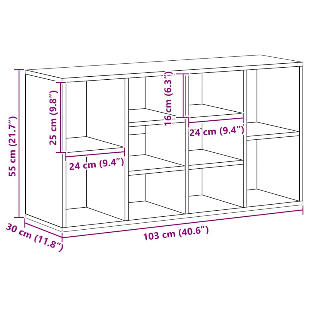 Schuhbank Räuchereiche 103x30x55 cm Holzwerkstoff