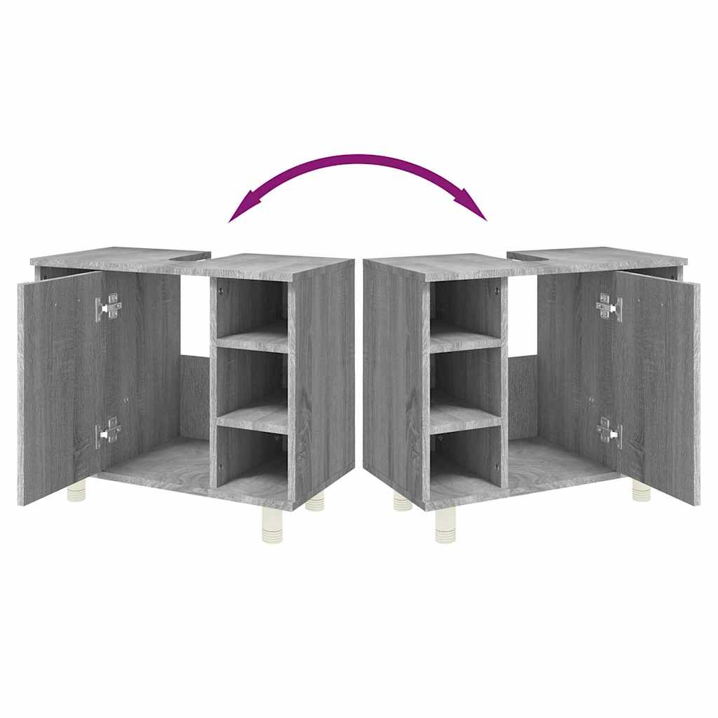 Badschrank Grau Sonoma 60x32x53,5 cm Holzwerkstoff