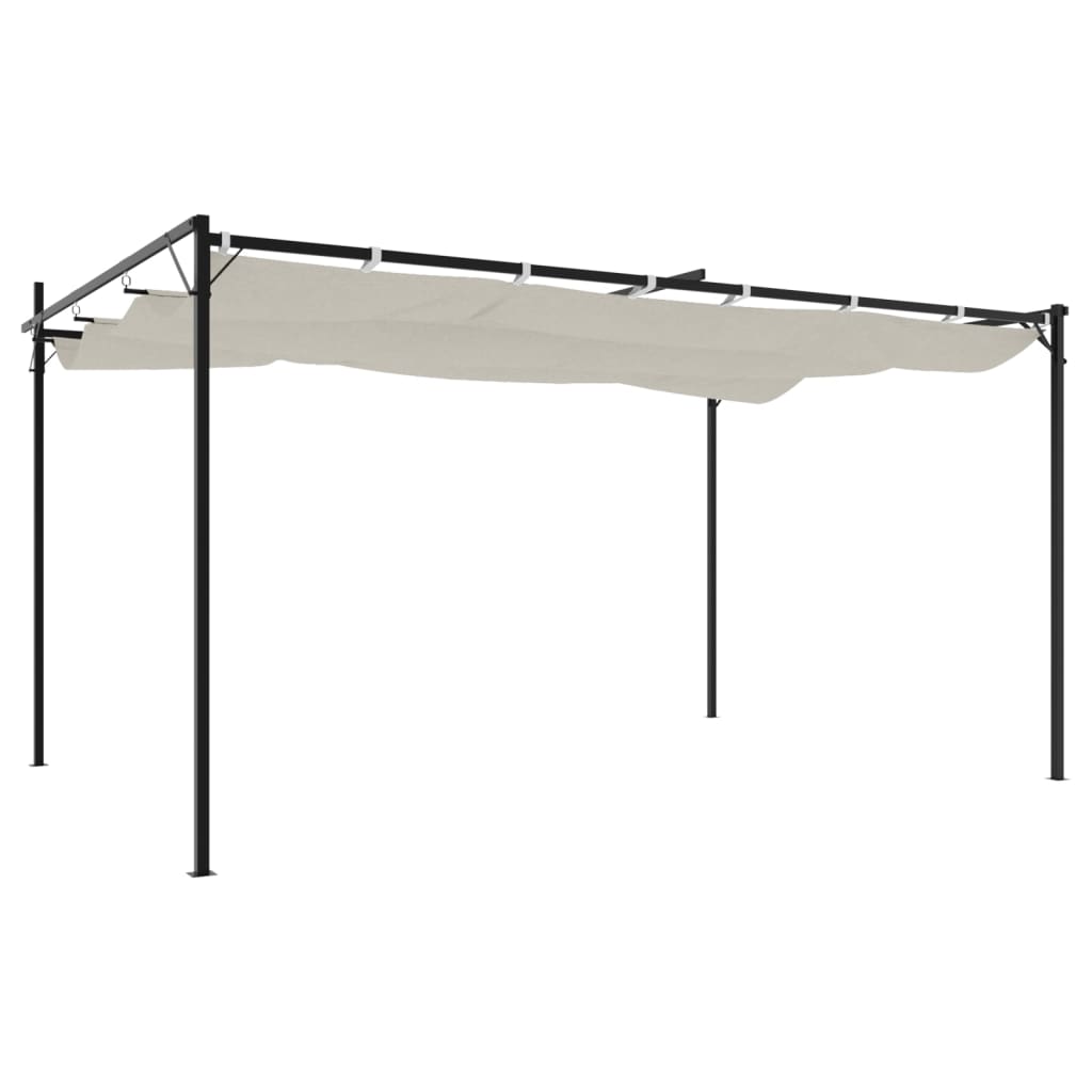 Pergola mit Schiebedach Creme 395x292x230 cm