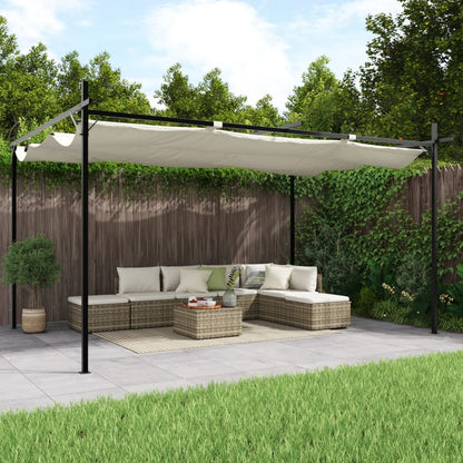 Pergola mit Schiebedach Creme 395x292x230 cm