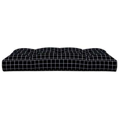 Palettenkissen Schwarz Karomuster 120x80x12 cm Stoff