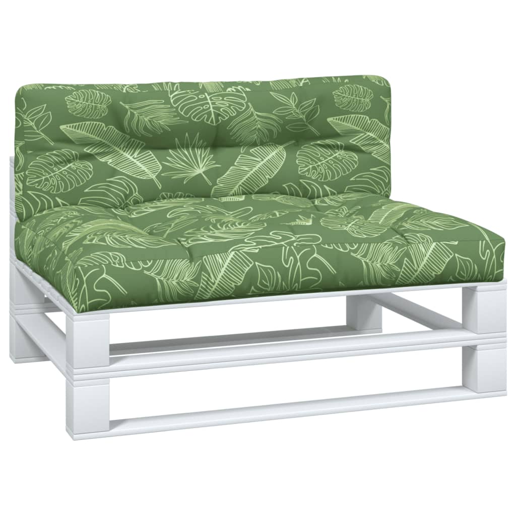 Palettenkissen 2-tlg. Blattmuster Stoff