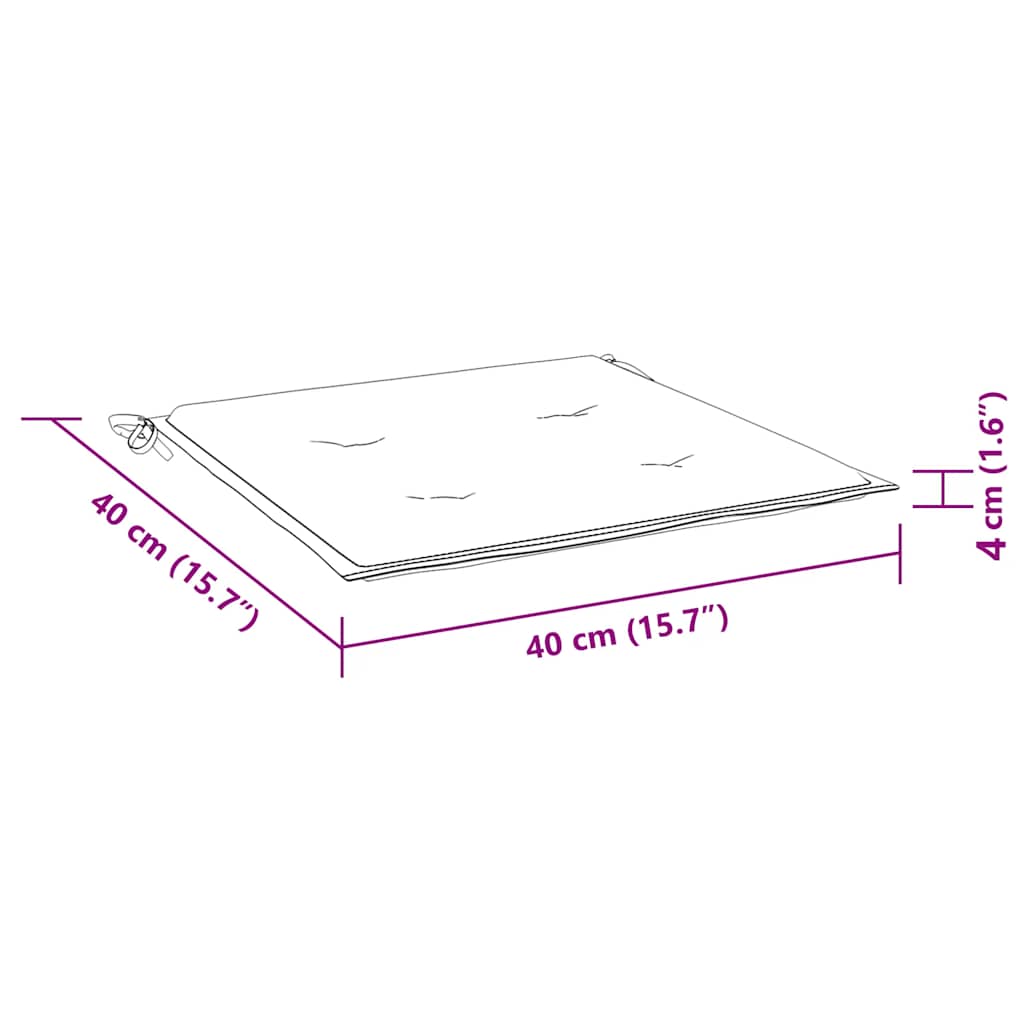 Gartenstuhl-Kissen 4 Stk. Rosa 40x40x4 cm Stoff