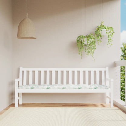 Gartenbank-Auflage Blattmuster 200x50x7 cm Stoff