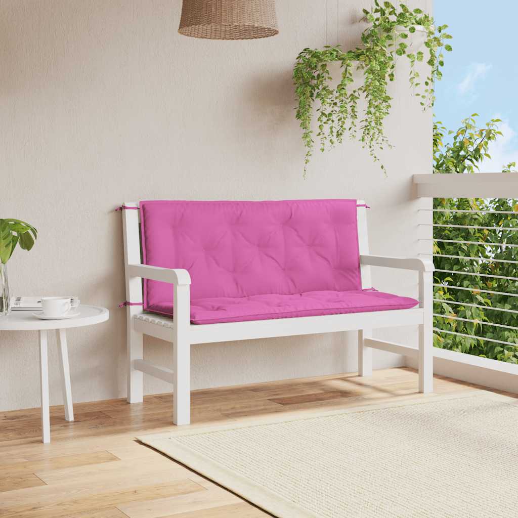 Gartenbank-Auflagen 2 Stk. Rosa 120x50x7 cm Stoff