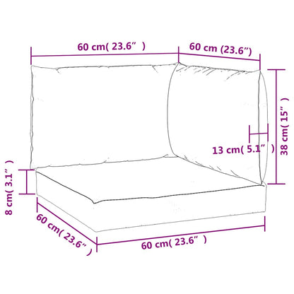 Palettenkissen 3 Stk. Blattmuster Oxford-Gewebe