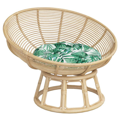 Kissen Rund Blattmuster Ø 60 x 11 cm Oxford-Gewebe