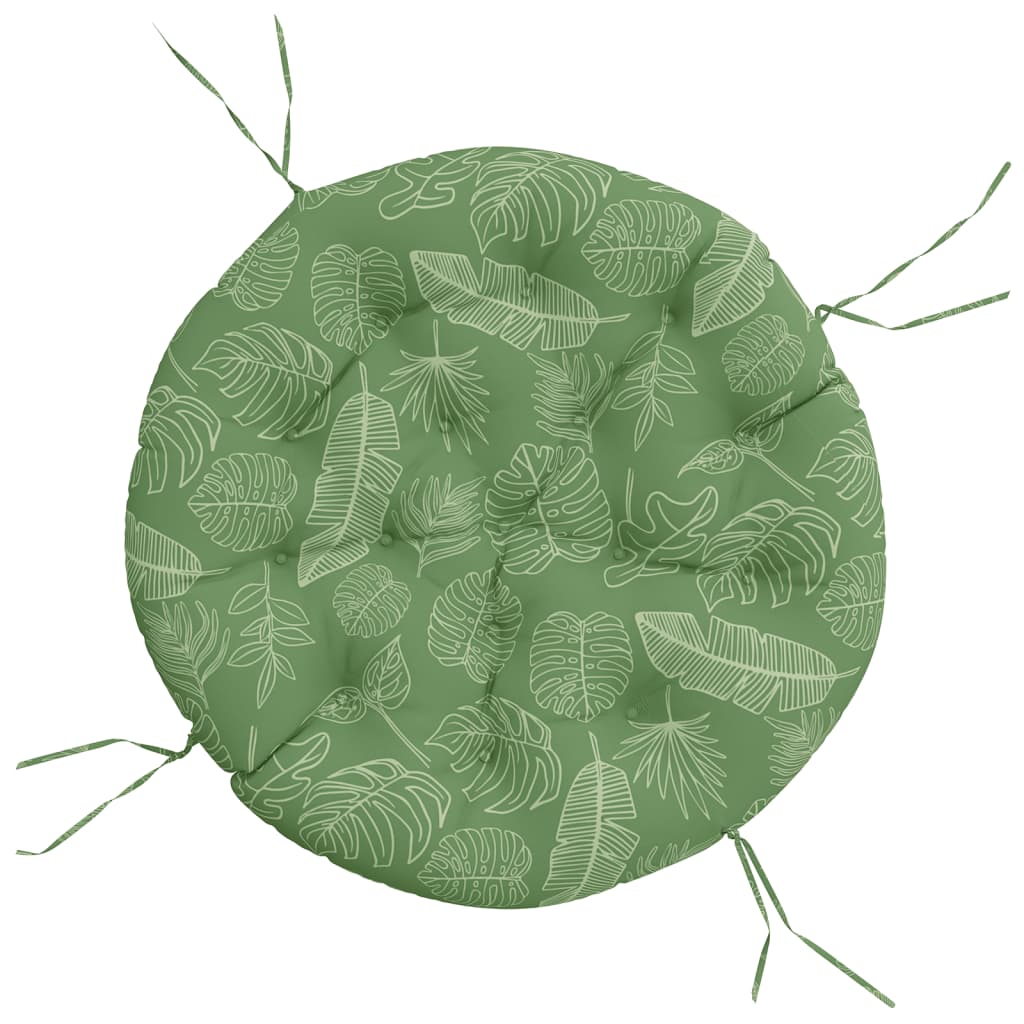 Kissen Rund Blattmuster Ø 100x11 cm Oxford-Gewebe