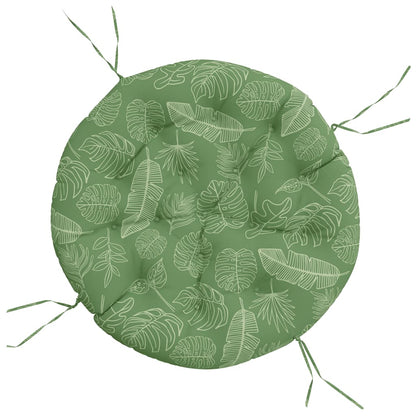 Kissen Rund Blattmuster Ø 100x11 cm Oxford-Gewebe