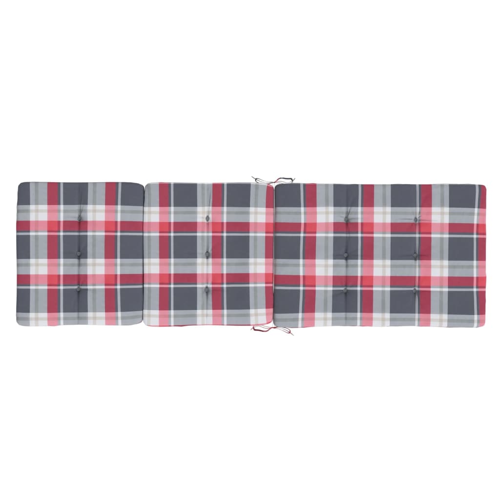 Liegestuhl-Auflagen 2 Stk. Rot Karomuster Oxford-Gewebe