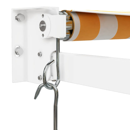 Markise Einziehbar Gelb und Weiß 3x2,5 m Stoff und Aluminium