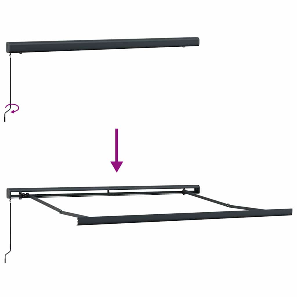 Markise Einziehbar Orange und Braun 3,5x2,5 m Stoff & Aluminium