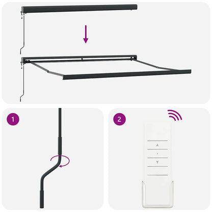 Markise Einziehbar Orange und Braun 3x2,5 m Stoff und Aluminium