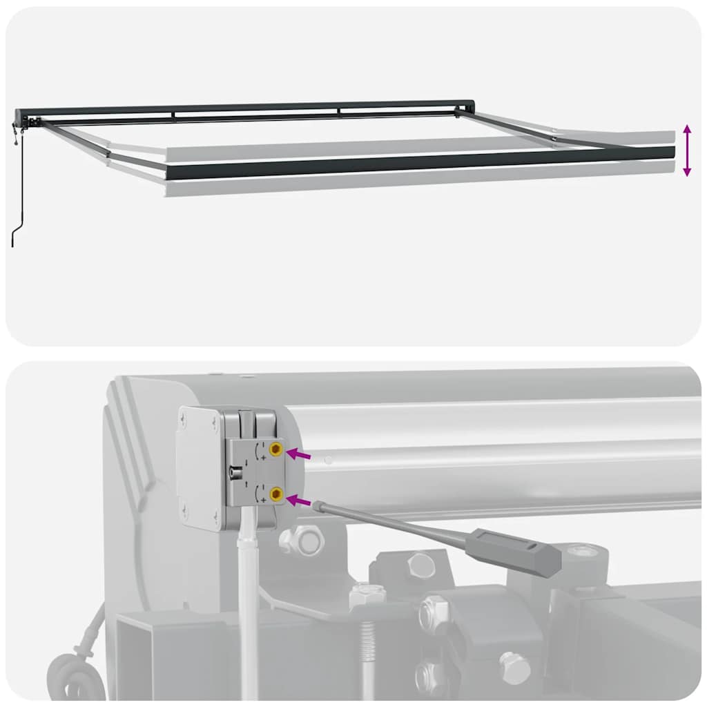 Markise Einziehbar Orange und Braun 4x3 m Stoff & Aluminium