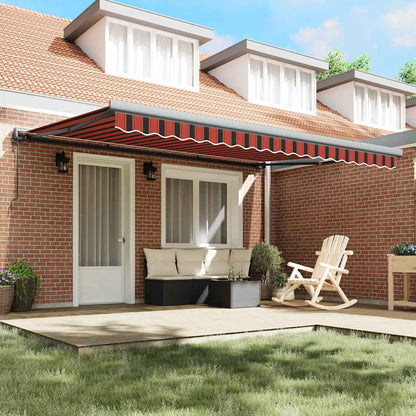 Markise Einziehbar Orange und Braun 4,5x3 m Stoff und Aluminium