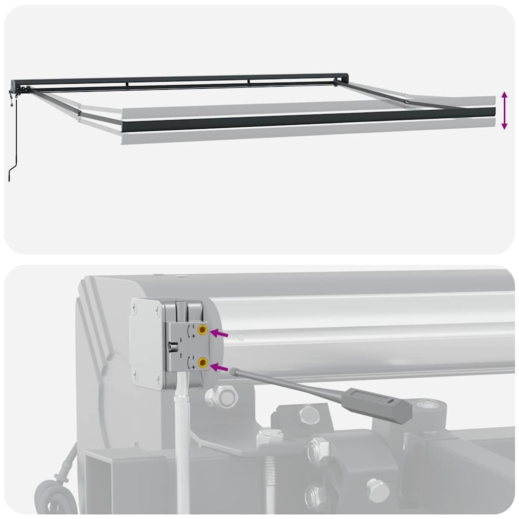 Markise Einziehbar Orange und Braun 4,5x3 m Stoff und Aluminium