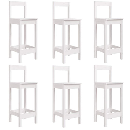 7-tlg. Gartenbar-Set Weiß Massivholz Kiefer