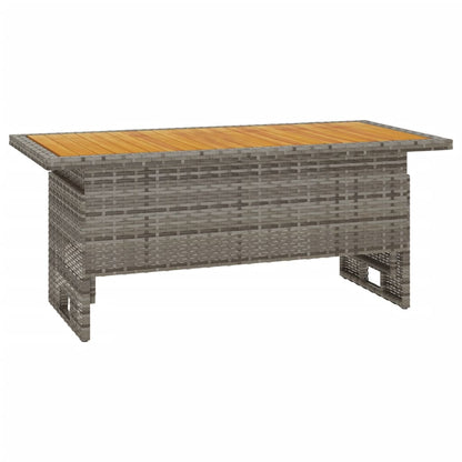 Gartentisch Grau 100x50x43/63 cm Akazienholz & Poly Rattan