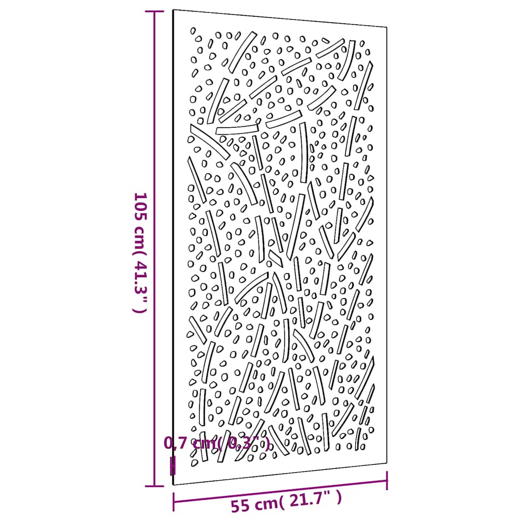 Garten-Wanddeko 105x55 cm Cortenstahl Blatt-Design
