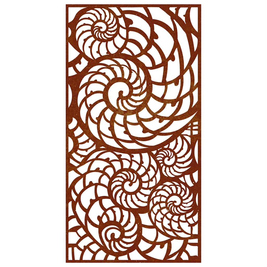 Garten-Wanddeko 105x55 cm Cortenstahl Muschel-Design
