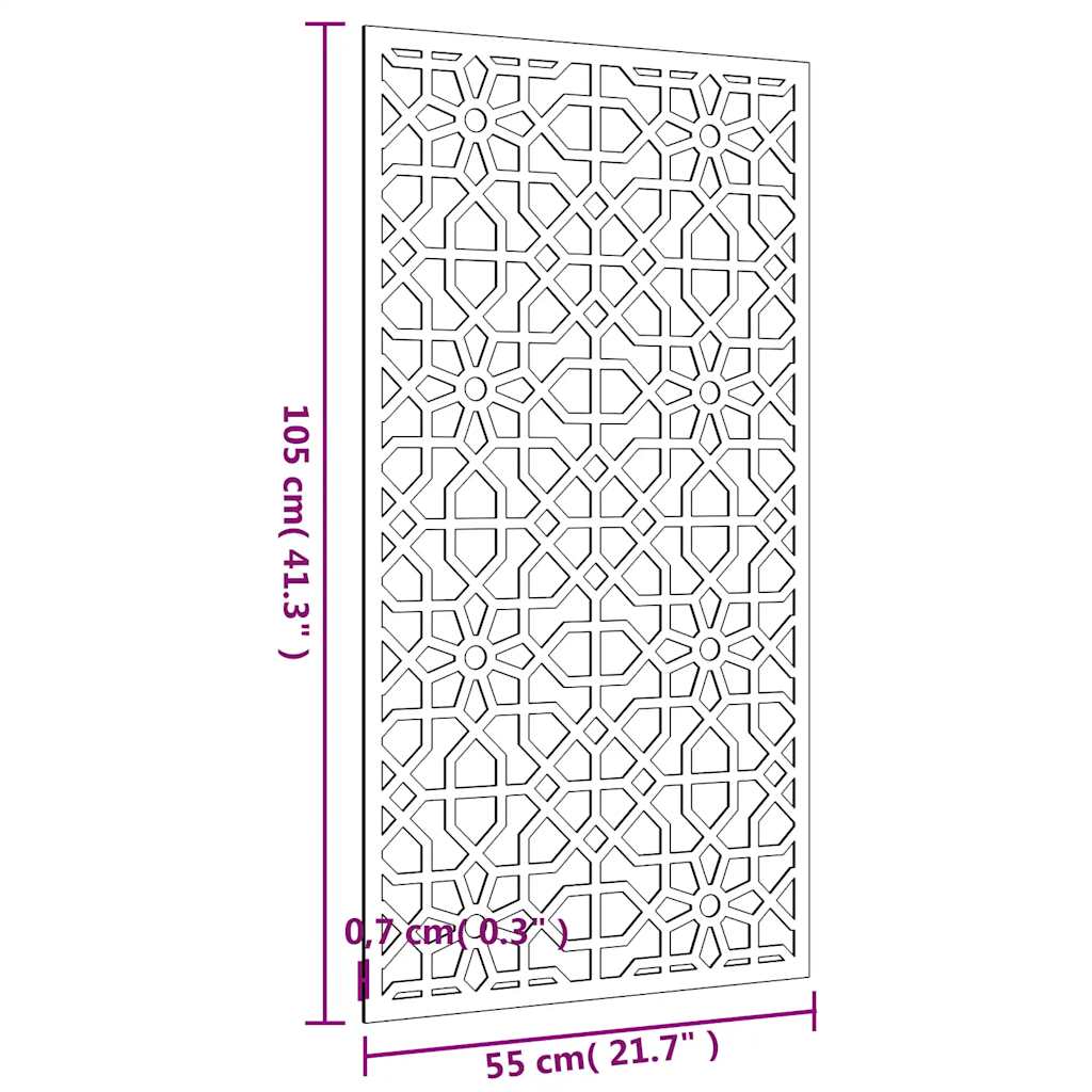 Garten-Wanddeko 105x55 cm Cortenstahl Maurisches Design